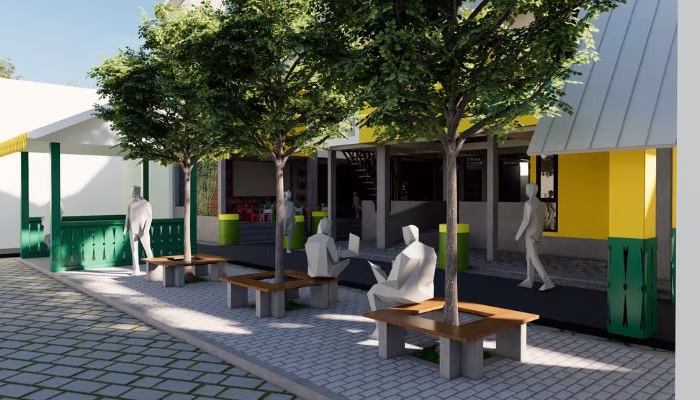 The design of a modern urban area in Petogogan, South Jakarta, designed by YPA Architecture Studio in 2021, with an efficient, green and sustainable layout.