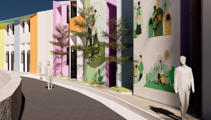 Revitalization project of Kampung Gembira Gembrong in East Jakarta, a collaboration between YPA Architecture Studio and BAZNAS, featuring sustainable, resilient, and community-based design.