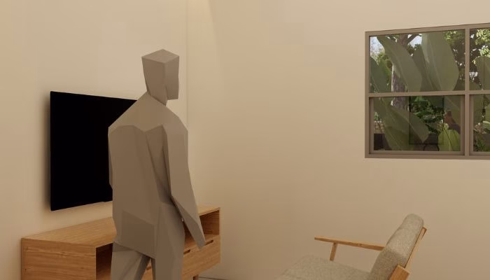 Exterior and interior views of TS House in Semarang, a modern and functional residence designed by YPA Architecture for Mr. Talha Yanıgün and Mrs. Marsiti, emphasizing natural lighting, ventilation, and aesthetic harmony.