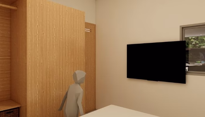 Exterior and interior views of TS House in Semarang, a modern and functional residence designed by YPA Architecture for Mr. Talha Yanıgün and Mrs. Marsiti, emphasizing natural lighting, ventilation, and aesthetic harmony.