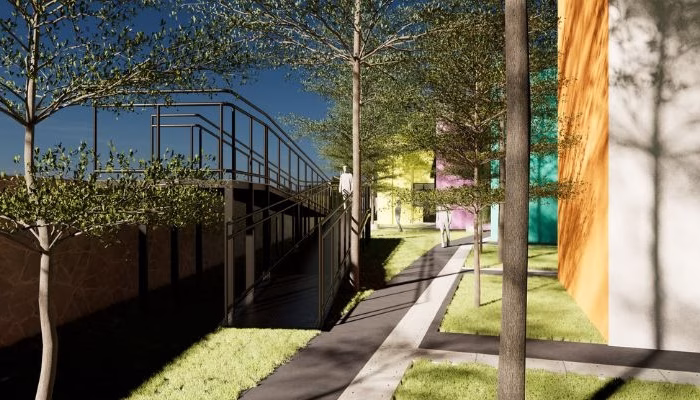 Revitalization project of Kampung Gembira Gembrong in East Jakarta, a collaboration between YPA Architecture Studio and BAZNAS, featuring sustainable, resilient, and community-based design.