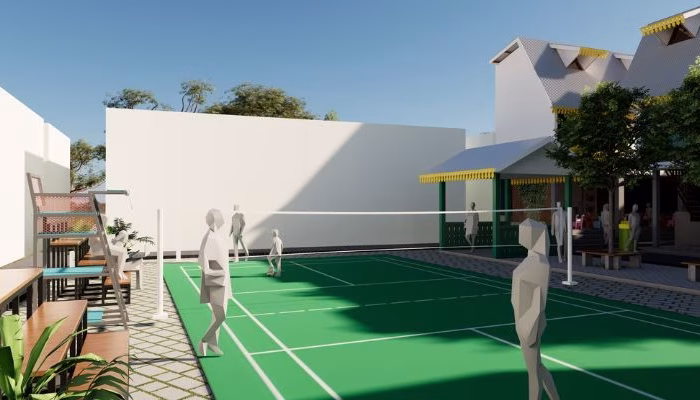 The design of a modern urban area in Petogogan, South Jakarta, designed by YPA Architecture Studio in 2021, with an efficient, green and sustainable layout.