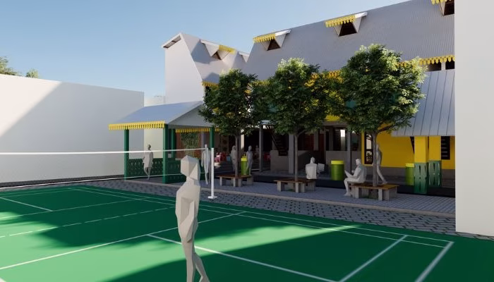 The design of a modern urban area in Petogogan, South Jakarta, designed by YPA Architecture Studio in 2021, with an efficient, green and sustainable layout.