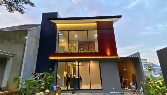 Modern contemporary house with clean lines, neutral tones, and efficient massing on a compact site in Cileungsi, Bogor – JPN House by YPA Architecture