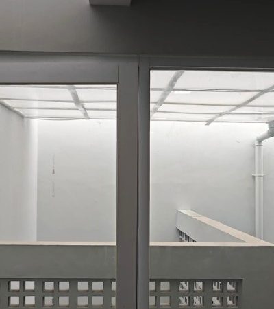 Modern contemporary office interior design of LSIN Office by YPA Architecture, featuring clean lines, custom furniture, and natural lighting on a 228 sqm building in South Tangerang.