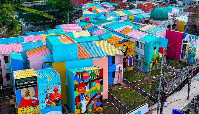 Revitalization project of Kampung Gembira Gembrong in East Jakarta, a collaboration between YPA Architecture Studio and BAZNAS, featuring sustainable, resilient, and community-based design.